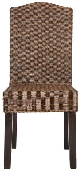 Safavieh - Set of 2 - Odette Dining Chair 19''H Wicker Brown Multi Rattan NC Coating SEA8015C-SET2 889048020467