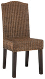 Safavieh - Set of 2 - Odette Dining Chair 19''H Wicker Brown Multi Rattan NC Coating SEA8015C-SET2 889048020467