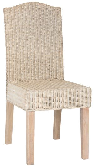 Safavieh - Set of 2 - Odette Dining Chair 19''H Wicker White Wash Rattan NC Coating SEA8015D-SET2 889048020474