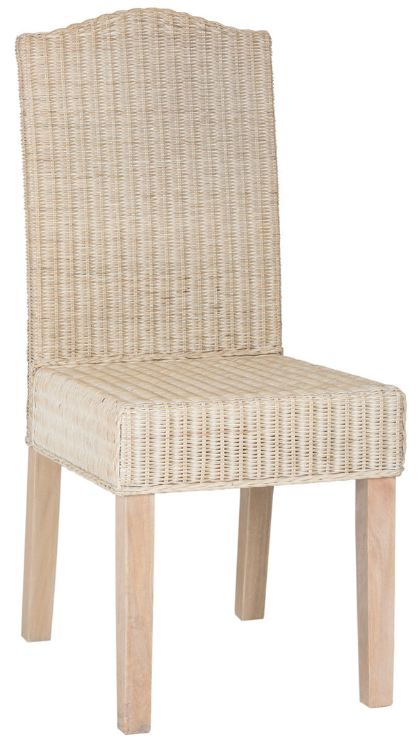 Safavieh - Set of 2 - Odette Dining Chair 19''H Wicker White Wash Rattan NC Coating SEA8015D-SET2 889048020474