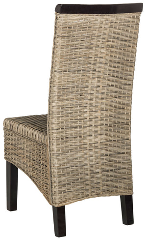 Safavieh - Set of 2 - Ilya Dining Chair 18''H Wicker Grey Rattan NC Coating SEA8017A-SET2 889048020535