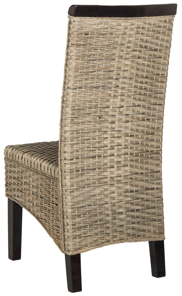 Safavieh - Set of 2 - Ilya Dining Chair 18''H Wicker Grey Rattan NC Coating SEA8017A-SET2 889048020535