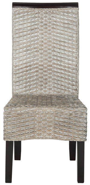 Safavieh - Set of 2 - Ilya Dining Chair 18''H Wicker Antique Grey Rattan NC Coating SEA8017B-SET2 889048020542