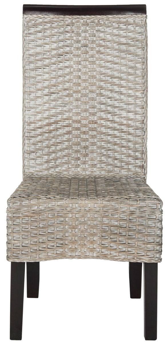 Safavieh - Set of 2 - Ilya Dining Chair 18''H Wicker Antique Grey Rattan NC Coating SEA8017B-SET2 889048020542