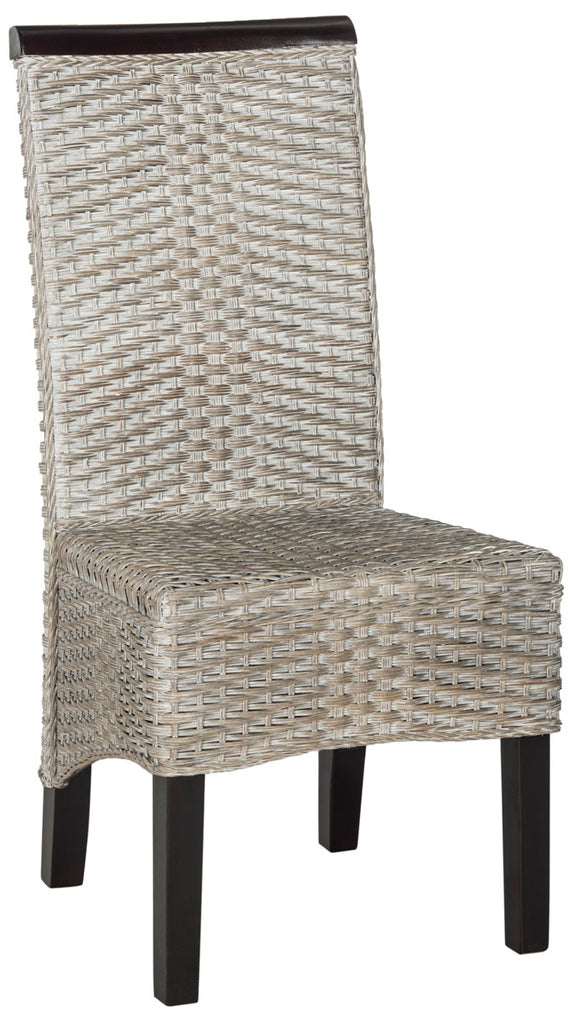 Safavieh - Set of 2 - Ilya Dining Chair 18''H Wicker Antique Grey Rattan NC Coating SEA8017B-SET2 889048020542
