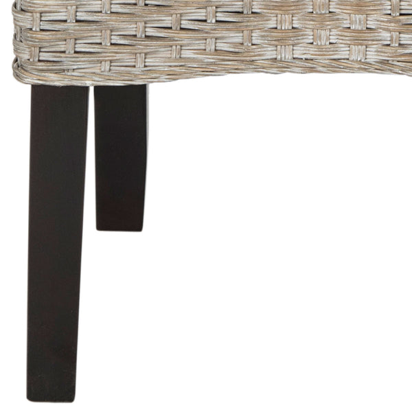 Safavieh - Set of 2 - Ilya Dining Chair 18''H Wicker Antique Grey Rattan NC Coating SEA8017B-SET2 889048020542