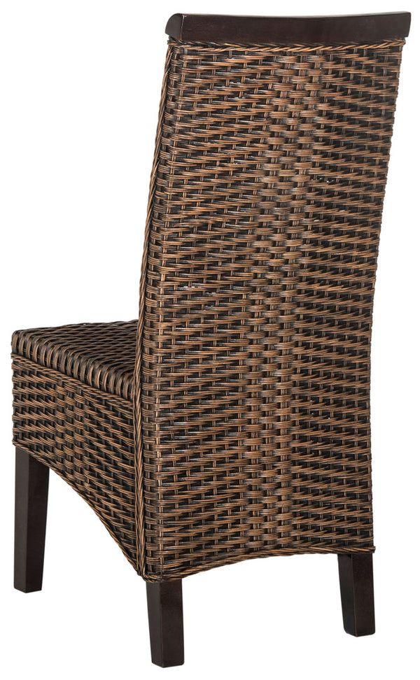 Safavieh - Set of 2 - Ilya Dining Chair 18''H Wicker Brown Multi Rattan NC Coating SEA8017C-SET2 889048020559