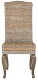 Safavieh - Set of 2 - Milos Dining Chair 18''H Wicker Grey Rattan NC Coating Kubu SEA8018A-SET2 889048020566