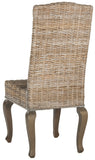 Safavieh - Set of 2 - Milos Dining Chair 18''H Wicker Grey Rattan NC Coating Kubu SEA8018A-SET2 889048020566