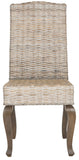 Safavieh - Set of 2 - Milos Dining Chair 18''H Wicker White Wash Rattan NC Coating Kubu SEA8018B-SET2 889048020573