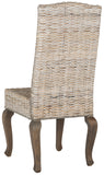 Safavieh - Set of 2 - Milos Dining Chair 18''H Wicker White Wash Rattan NC Coating Kubu SEA8018B-SET2 889048020573