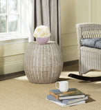 Safavieh Remi End Table Antique Grey Rattan NC Coating Peel SEA8022B 683726802600