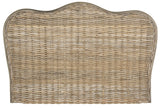 Safavieh Imelda Headboard Full Grey and Espresso Rattan Wood Kubu SEA8027A-F 889048023154