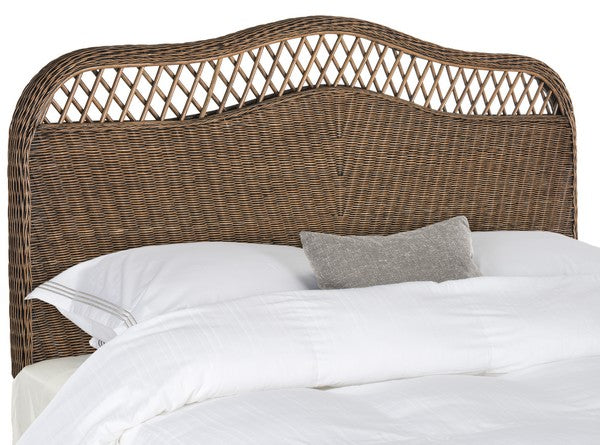 Safavieh Sephina Headboard Full Brown and Multi Rattan Hard Wood SEA8033C-F 889048023758