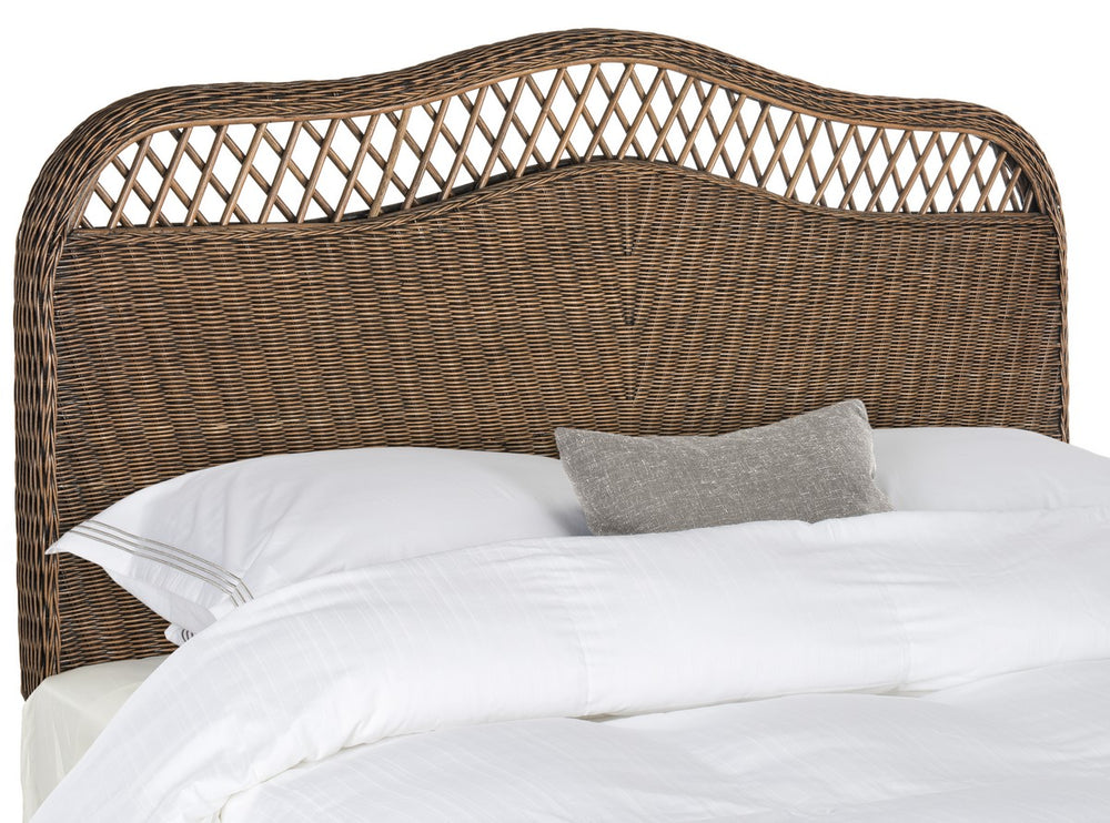 Safavieh Sephina Headboard Full Brown and Multi Rattan Hard Wood SEA8033C-F 889048023758