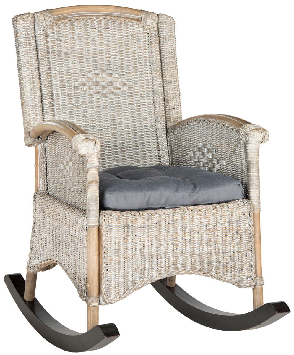 Safavieh Verona Rocking Chair Antique Grey Rattan NC Coating Wicker SEA8034A 889048013520