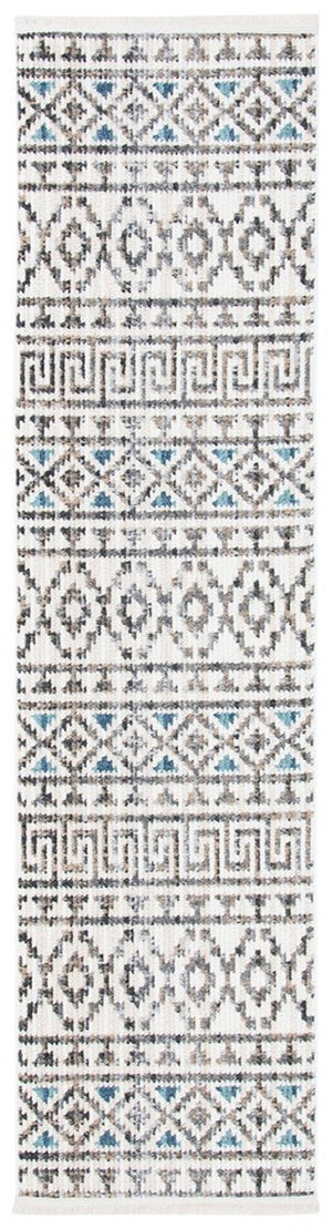 Sedona 800 Sedona 833 Bohemian Power Loomed Polypropylene Pile Rug Ivory / Grey