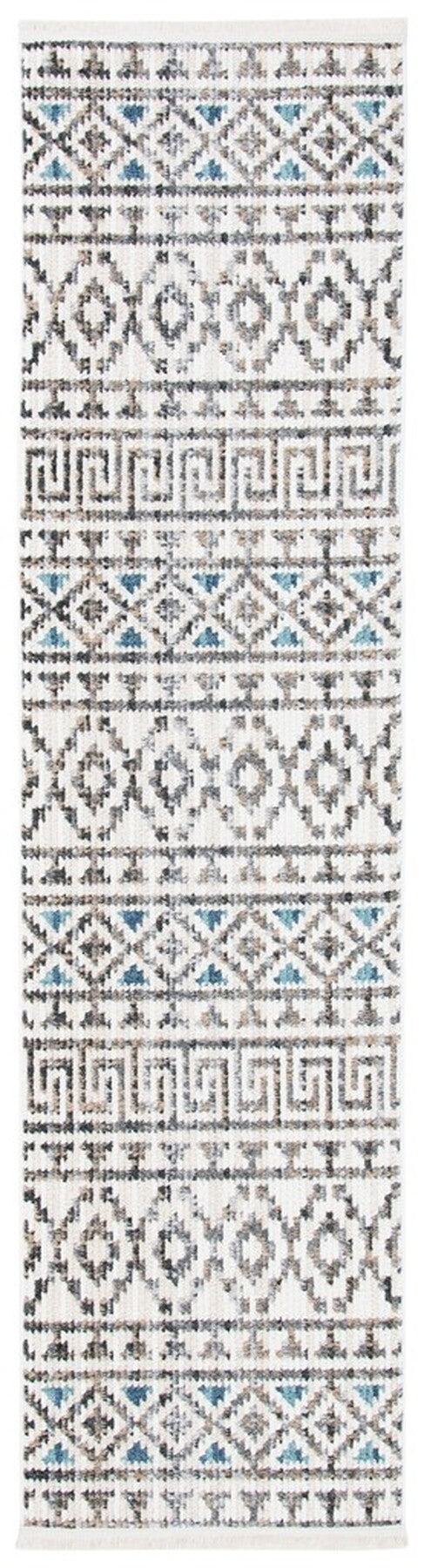 Sedona 800 Sedona 833 Bohemian Power Loomed Polypropylene Pile Rug Ivory / Grey