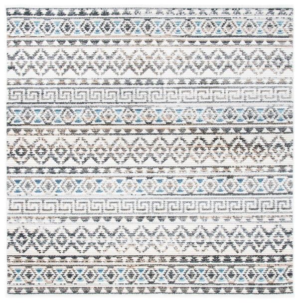 Sedona 800 Sedona 833 Bohemian Power Loomed Polypropylene Pile Rug Ivory / Grey