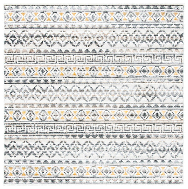 Sedona 800 Sedona 833 Bohemian Power Loomed Polypropylene Pile Rug Ivory / Charcoal