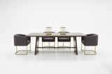VIG Furniture Modrest Selena Modern Acacia & Brass Dining Table VGNX18149
