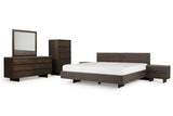 VIG Furniture Eastern King Modrest Selma Modern Dark Aged Oak & Concrete Bedroom Set VGEDSELMA-SET-EK