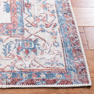 Serapi 355 Transitional Power Loomed 37% Cotton, 53% Polyester, 10% Viscose Rug Red / Ivory