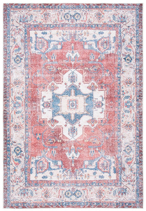 Serapi 355 Transitional Power Loomed 37% Cotton, 53% Polyester, 10% Viscose Rug Red / Ivory