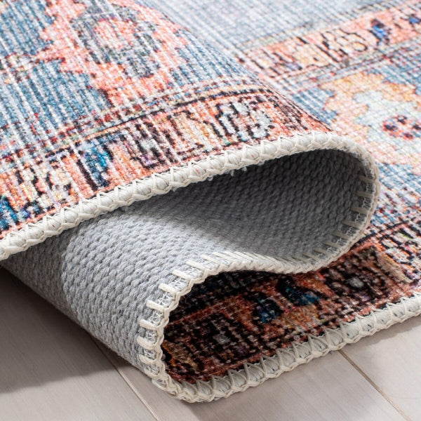 Serapi 356 Transitional Power Loomed 37% Cotton, 53% Polyester, 10% Viscose Rug Light Blue / Beige