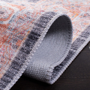 Serapi 382 Transitional Power Loomed 37% Cotton, 53% Polyester, 10% Viscose Rug Terracotta / Blue