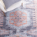 Serapi 382 Transitional Power Loomed 37% Cotton, 53% Polyester, 10% Viscose Rug Terracotta / Blue