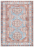 Serapi 383 Transitional Power Loomed 37% Cotton, 53% Polyester, 10% Viscose Rug Light Blue / Brown