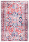 Serapi 389 Transitional Power Loomed 37% Cotton, 53% Polyester, 10% Viscose Rug Red / Navy