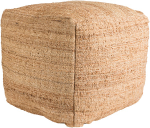 Seaport SEPF-001 Cottage Jute, Polyester/Polyfill, Cotton Pouf SEPF001-181818 Camel 100% Jute, 100% Polyester/Polyfill, 100% Cotton 18"H x 18"W x 18"D