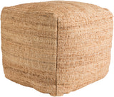 Seaport SEPF-001 Cottage Jute, Polyester/Polyfill, Cotton Pouf