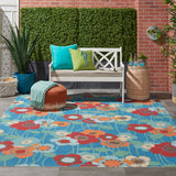 Nourison Waverly Sun N' Shade SND27 Outdoor Machine Made Power-loomed Indoor/outdoor Area Rug Bluebell 10' x 13' 99446234308