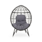 Gianni Outdoor Wicker Teardrop Chair with Cushion
