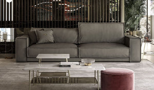 VIG Furniture Coronelli Collezioni Sevilla - Italian Contemporary Grey Leather Sofa VGCCBAXTER/STATUS-GRY-S