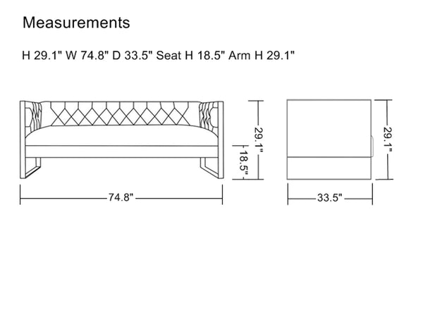 VIG Furniture Divani Casa Carlos Modern Grey Velvet & Gold Sofa VGRH-SF-311-T-GRY