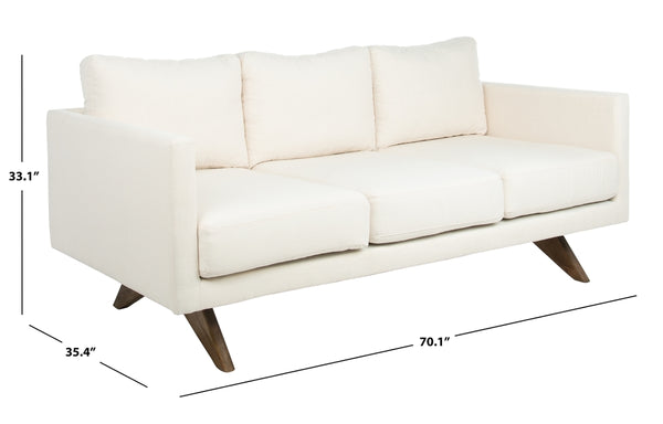 Safavieh Kygo Modern Sofa in White Couture SFA1005B