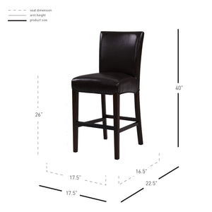 Milton Counter Stool - Elegant Bonded Leather Design with Sturdy Birch Frame and Contemporary Style