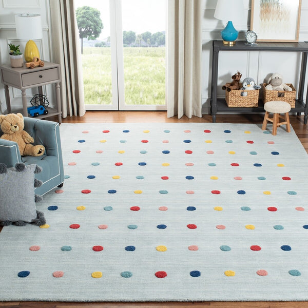 Safavieh Kids 803 Kids Hand Loomed 70% Wool, 10% Cotton, 20% Latex Rug Grey