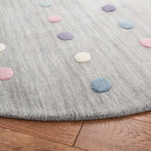 Safavieh Kids 803 Kids Hand Loomed 70% Wool, 10% Cotton, 20% Latex Rug Silver