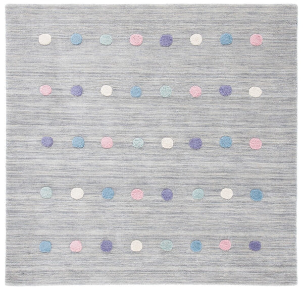 Safavieh Kids 803 Kids Hand Loomed 70% Wool, 10% Cotton, 20% Latex Rug Silver