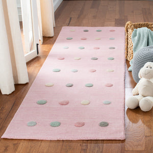 Safavieh Kids 803 Kids Hand Loomed 70% Wool, 10% Cotton, 20% Latex Rug Light Pink