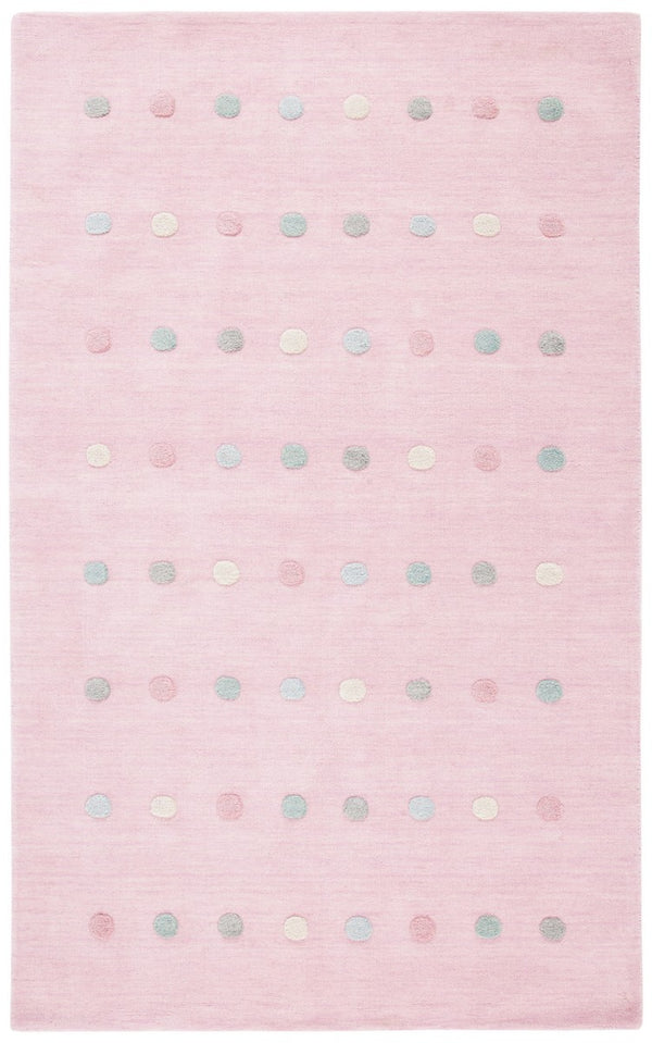 Safavieh Kids 803 Kids Hand Loomed 70% Wool, 10% Cotton, 20% Latex Rug Light Pink