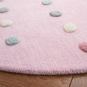 Safavieh Kids 803 Kids Hand Loomed 70% Wool, 10% Cotton, 20% Latex Rug Light Pink