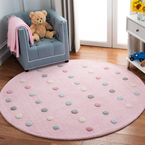Safavieh Kids 803 Kids Hand Loomed 70% Wool, 10% Cotton, 20% Latex Rug Light Pink
