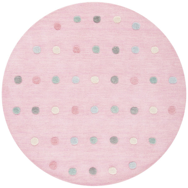 Safavieh Kids 803 Kids Hand Loomed 70% Wool, 10% Cotton, 20% Latex Rug Light Pink