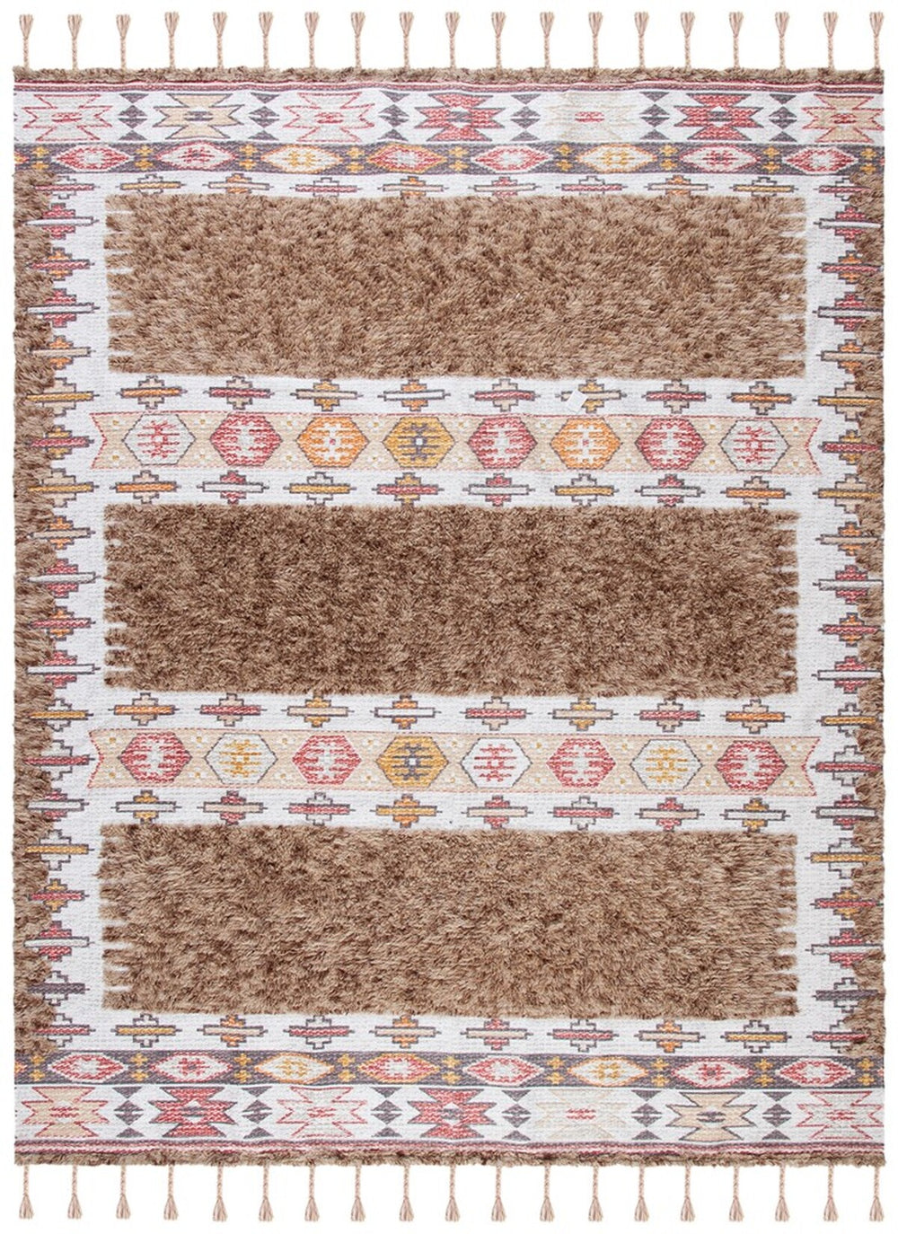 Safavieh Saffron 106 Hand Loomed Wool Shag & Flokati Rug SFN106E-3